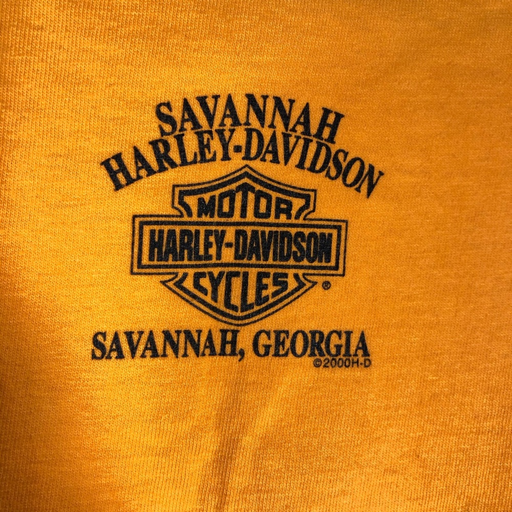 Harley Davidson Orange Biker Chick Crop Top Tank - Picture 3 of 5